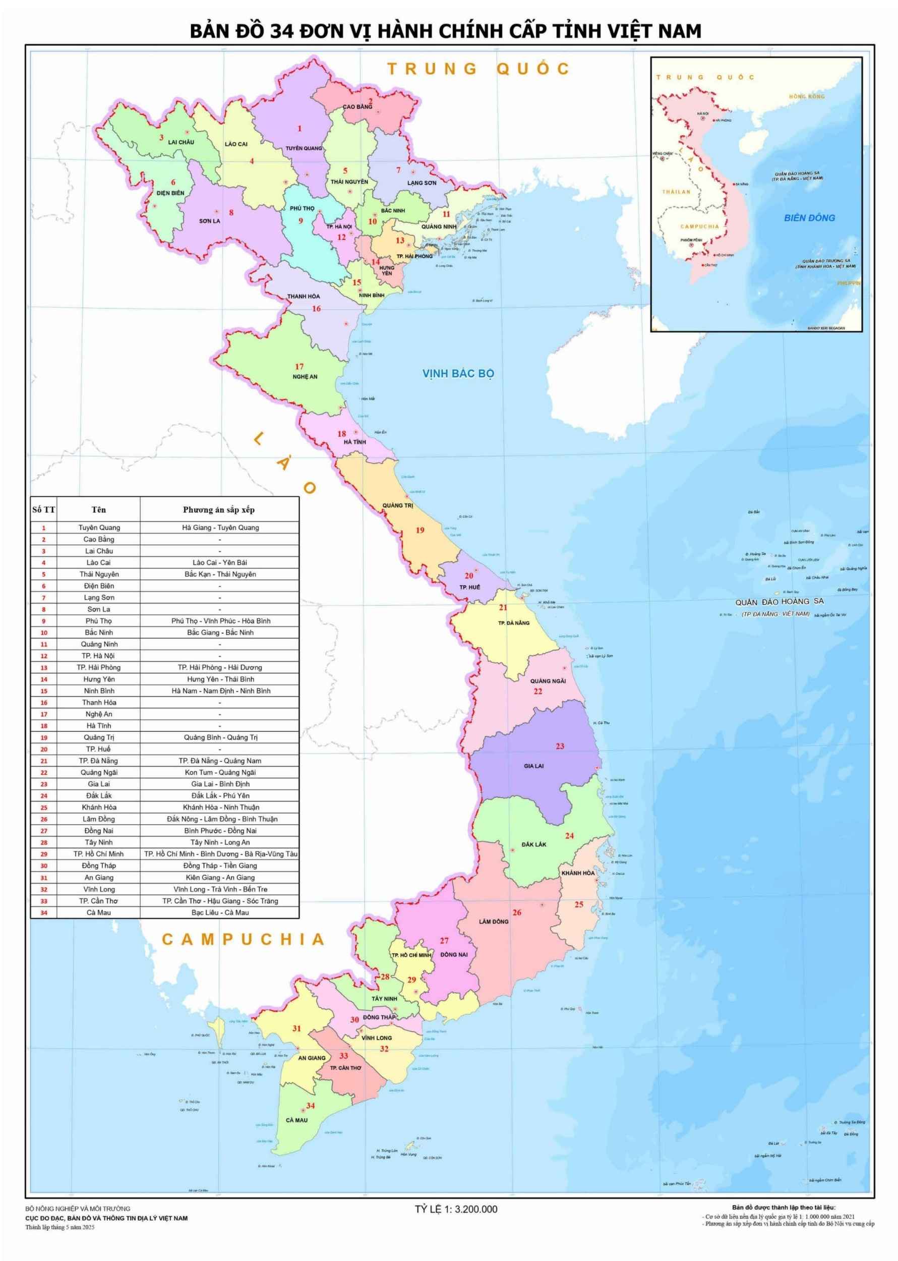 Bản Đồ 34 Tỉnh Thành